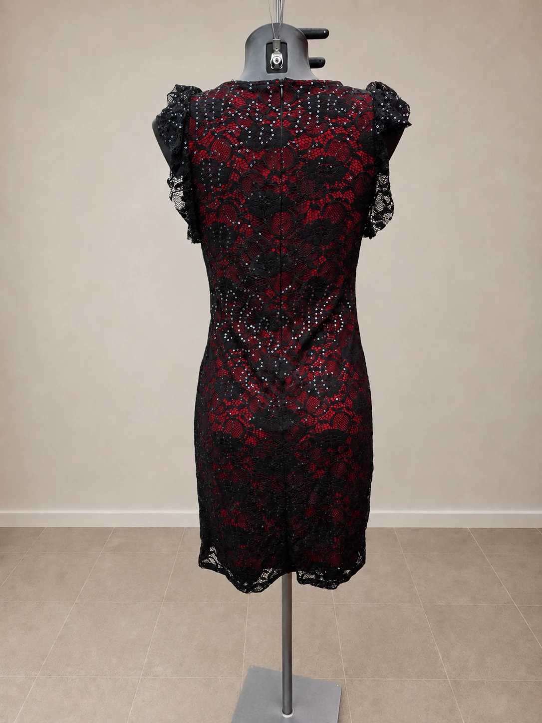 Vestido de evento negro y burdeos con lentejuelas planas talla aproximada 🌹 38/40 🌹 – photo 2
